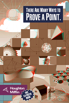 3-D poster promoting geometry textbook