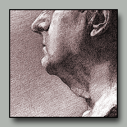 Drawing of terracotta portrait of Roman man