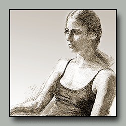 Drawing of a girl in her teens
